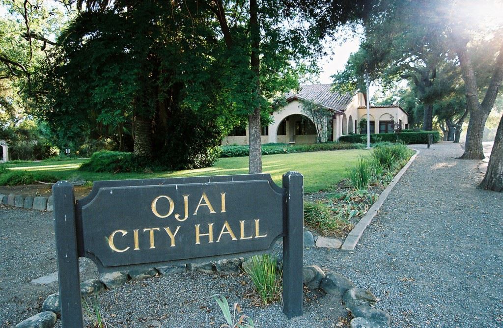 Ojai City Hall Sign in Front of the City Hall